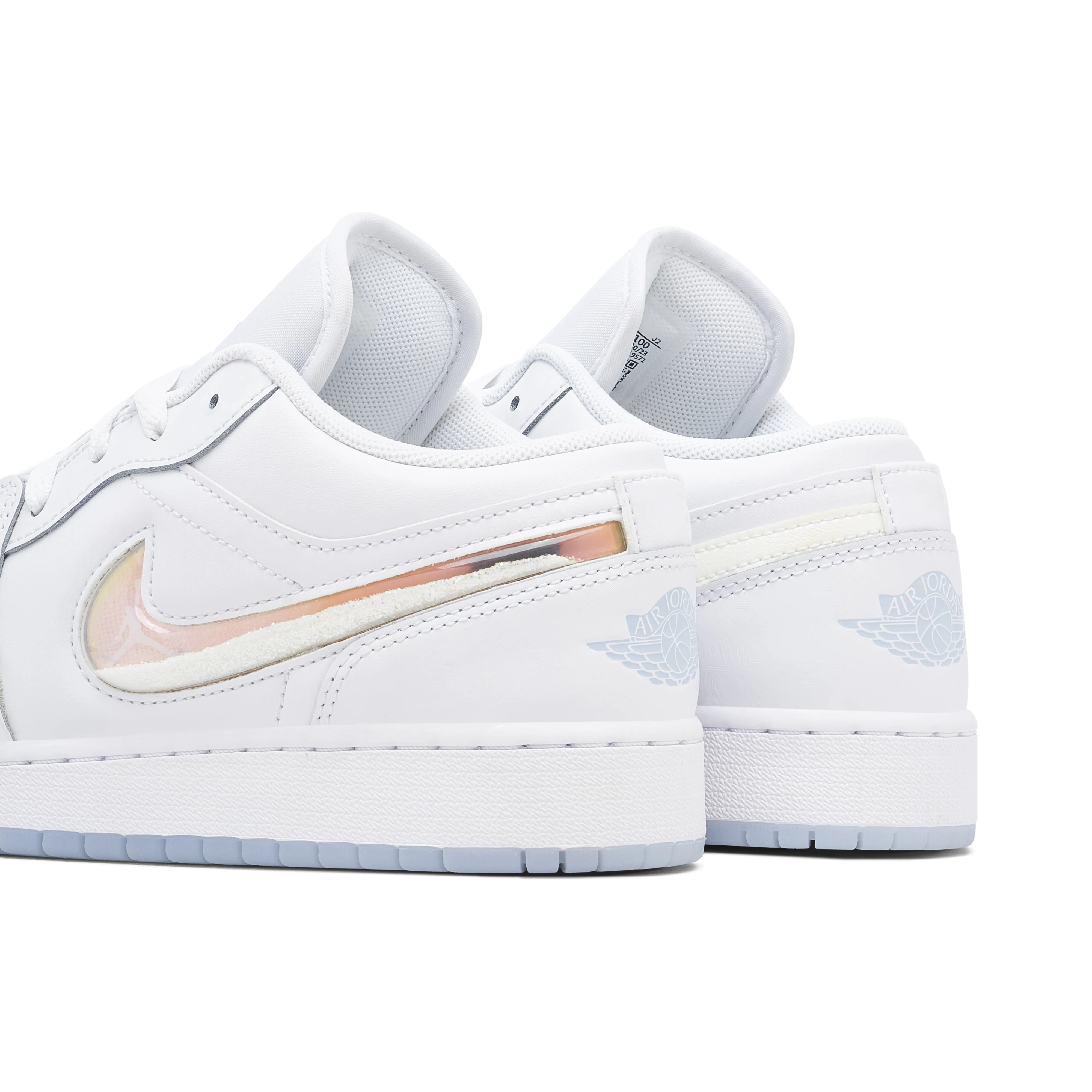 AIr Jordan 1 Low White Iridescent Glitter Swoosh GS - image 3