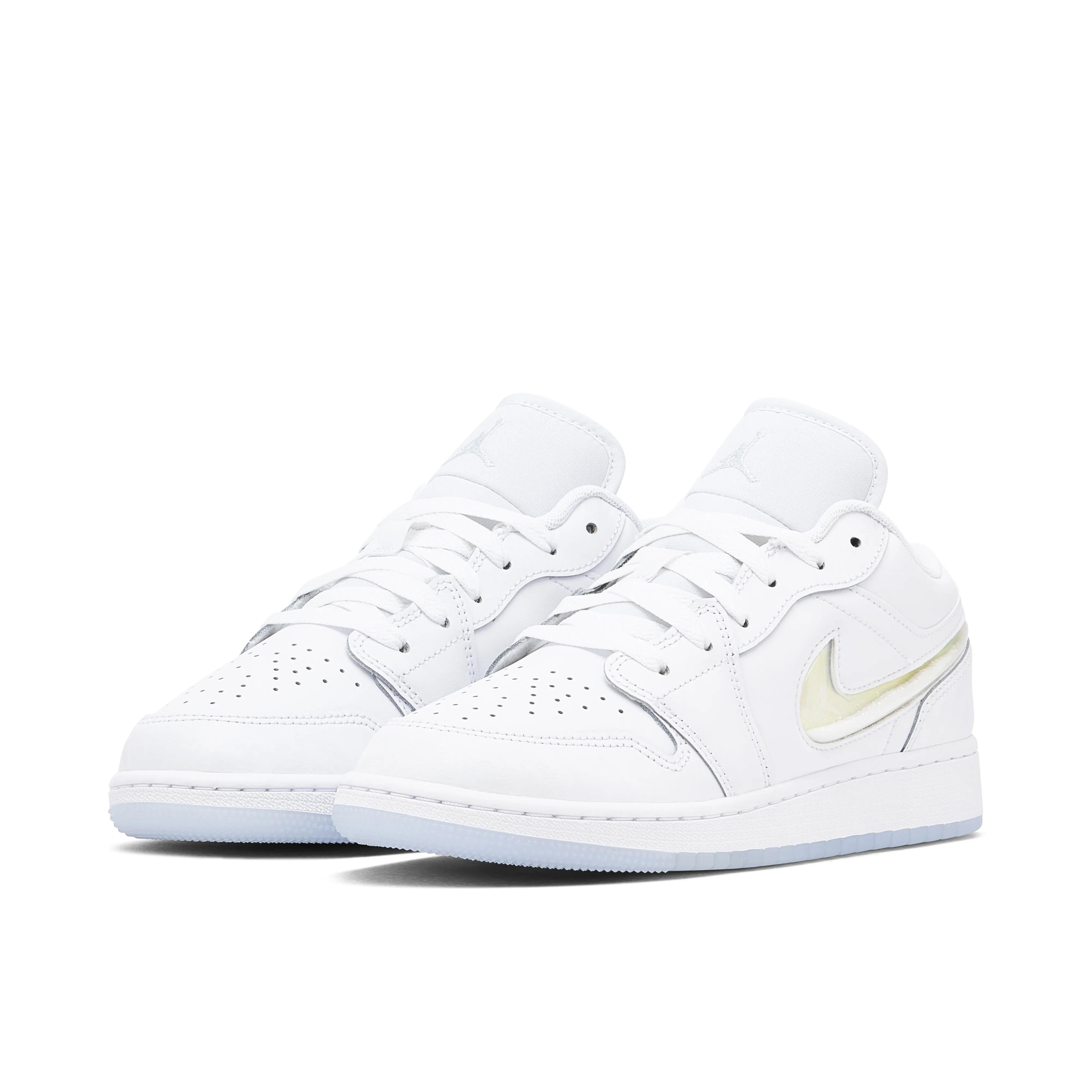 AIr Jordan 1 Low White Iridescent Glitter Swoosh GS - image 6