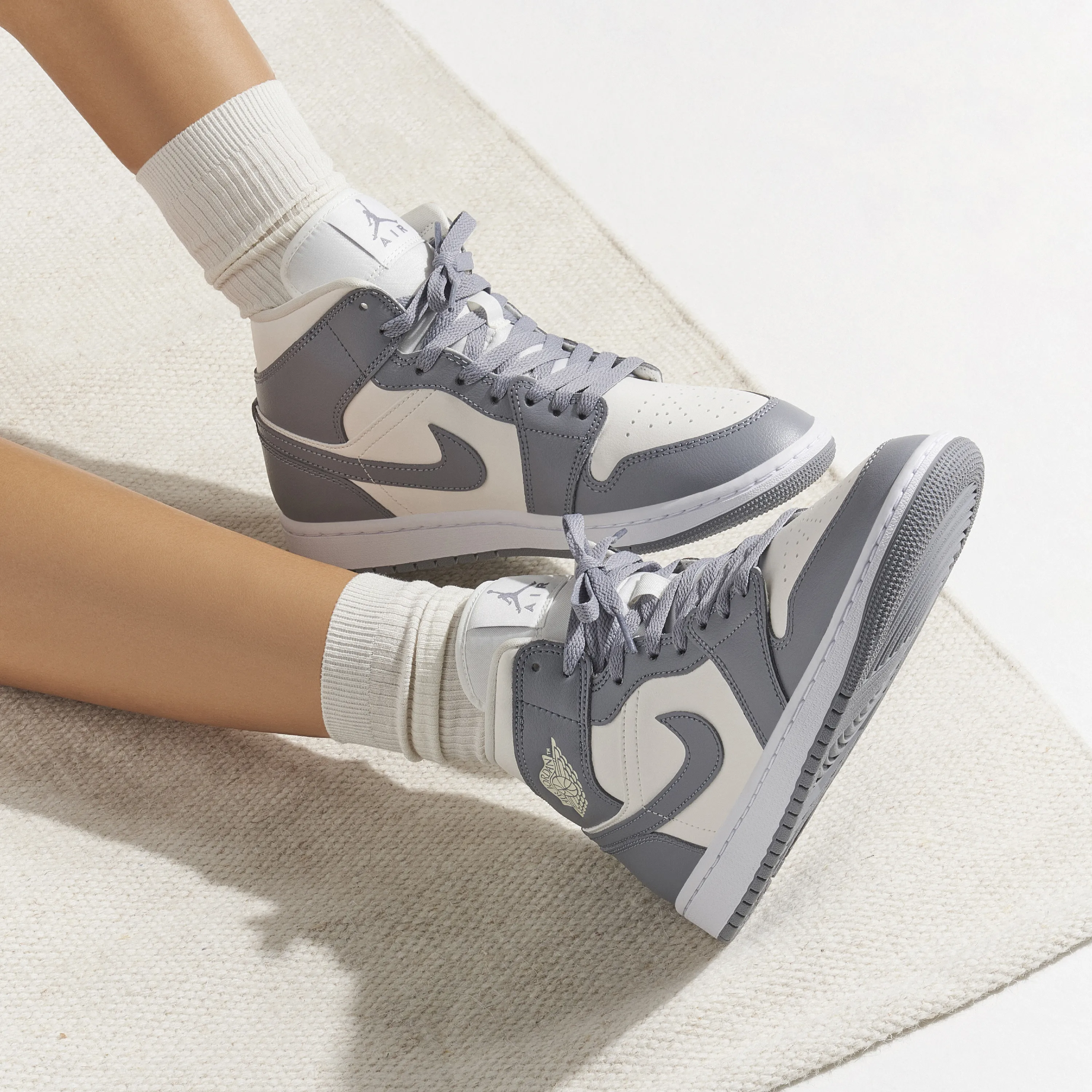 Air Jordan 1 Mid Grey Sail Womens - image 2