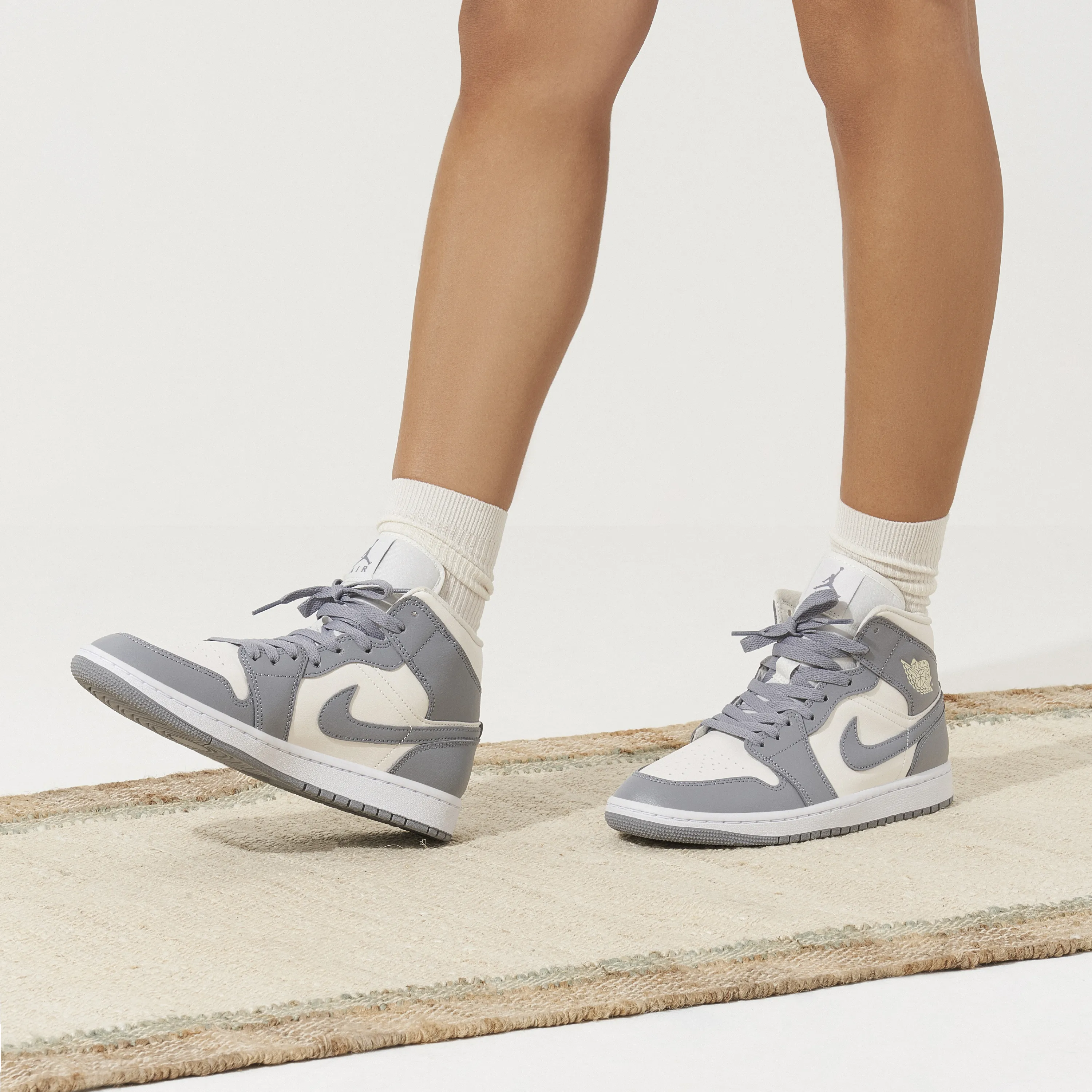 Air Jordan 1 Mid Grey Sail Womens - image 3