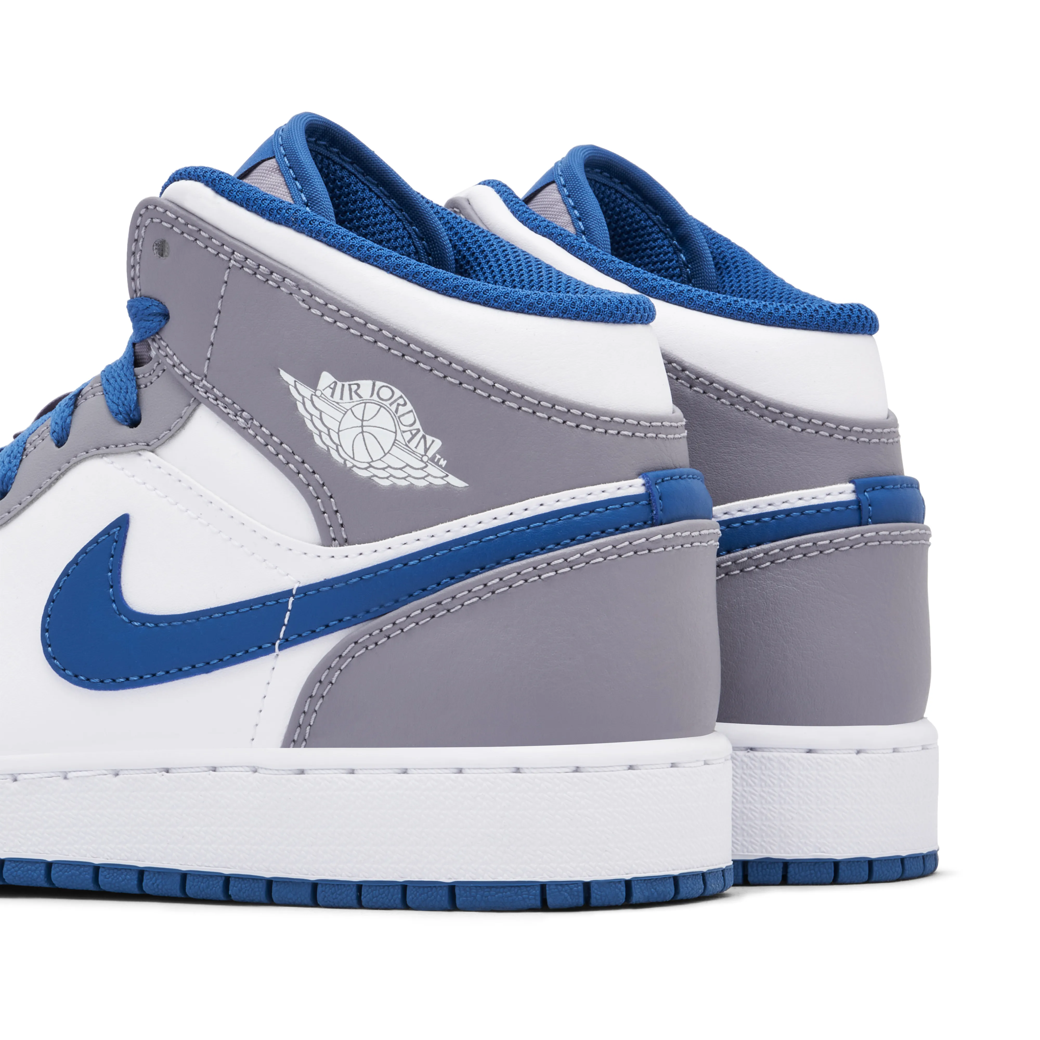 Air Jordan 1 Mid White True Blue Grey GS - image 3