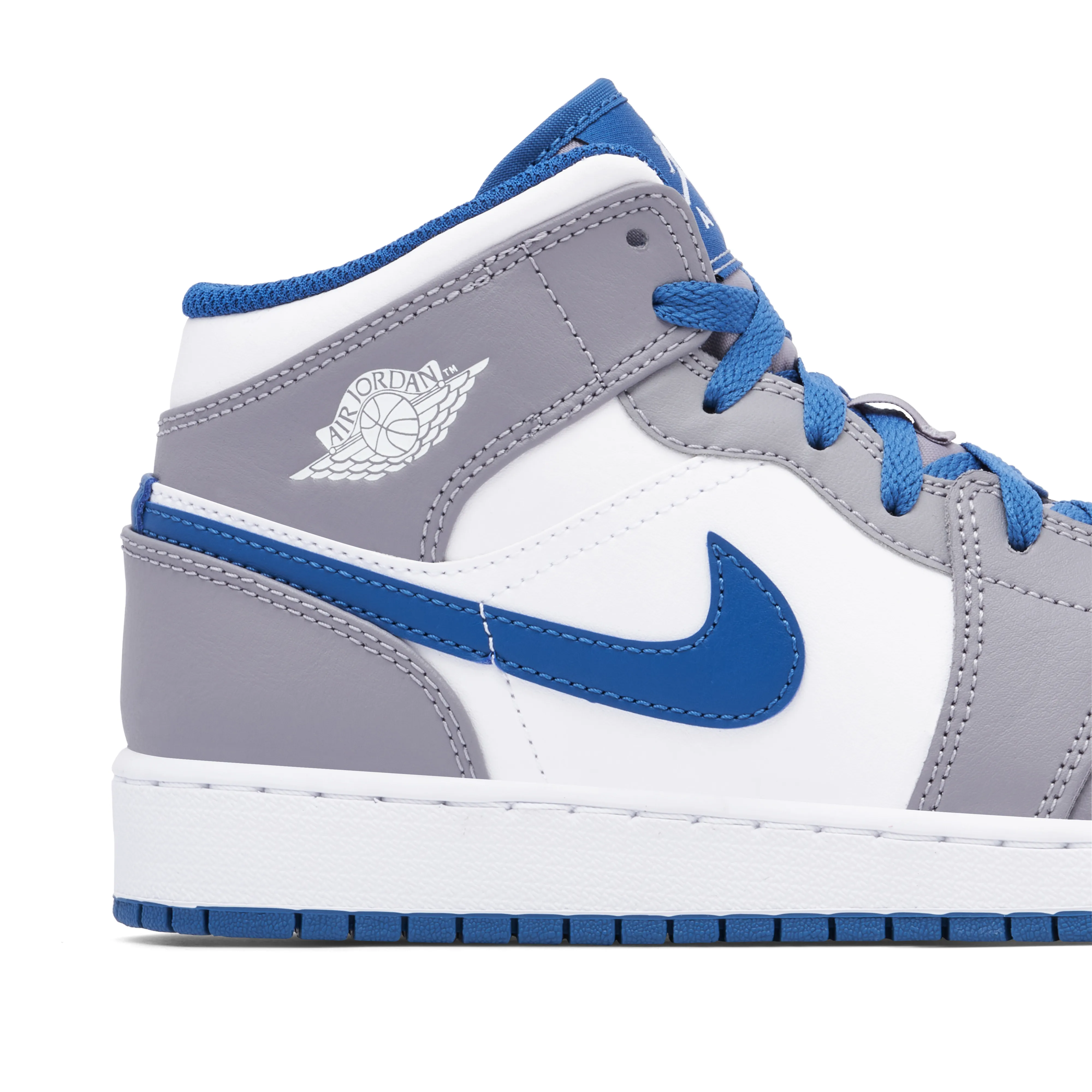 Air Jordan 1 Mid White True Blue Grey GS - image 4