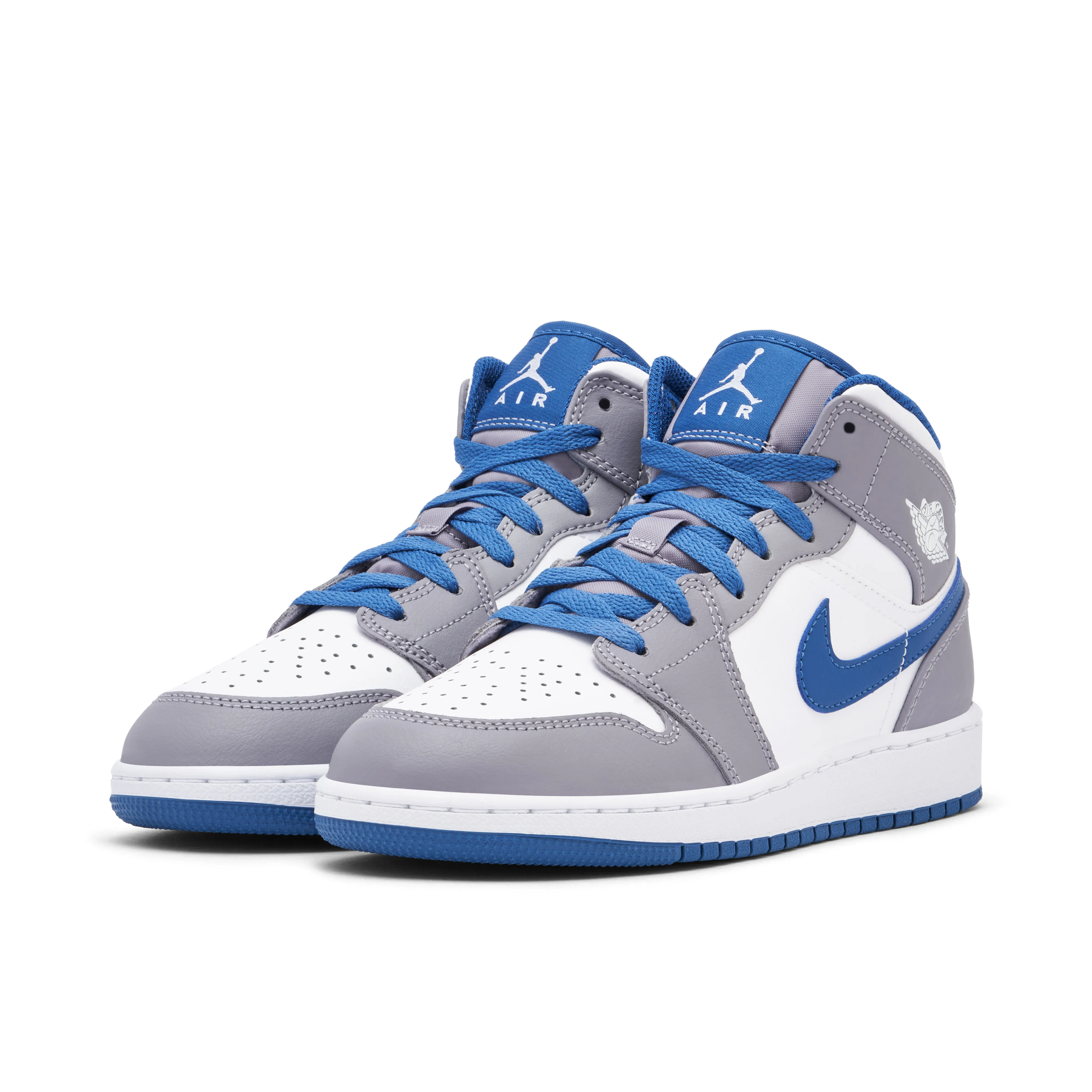 Air Jordan 1 Mid White True Blue Grey GS - image 6