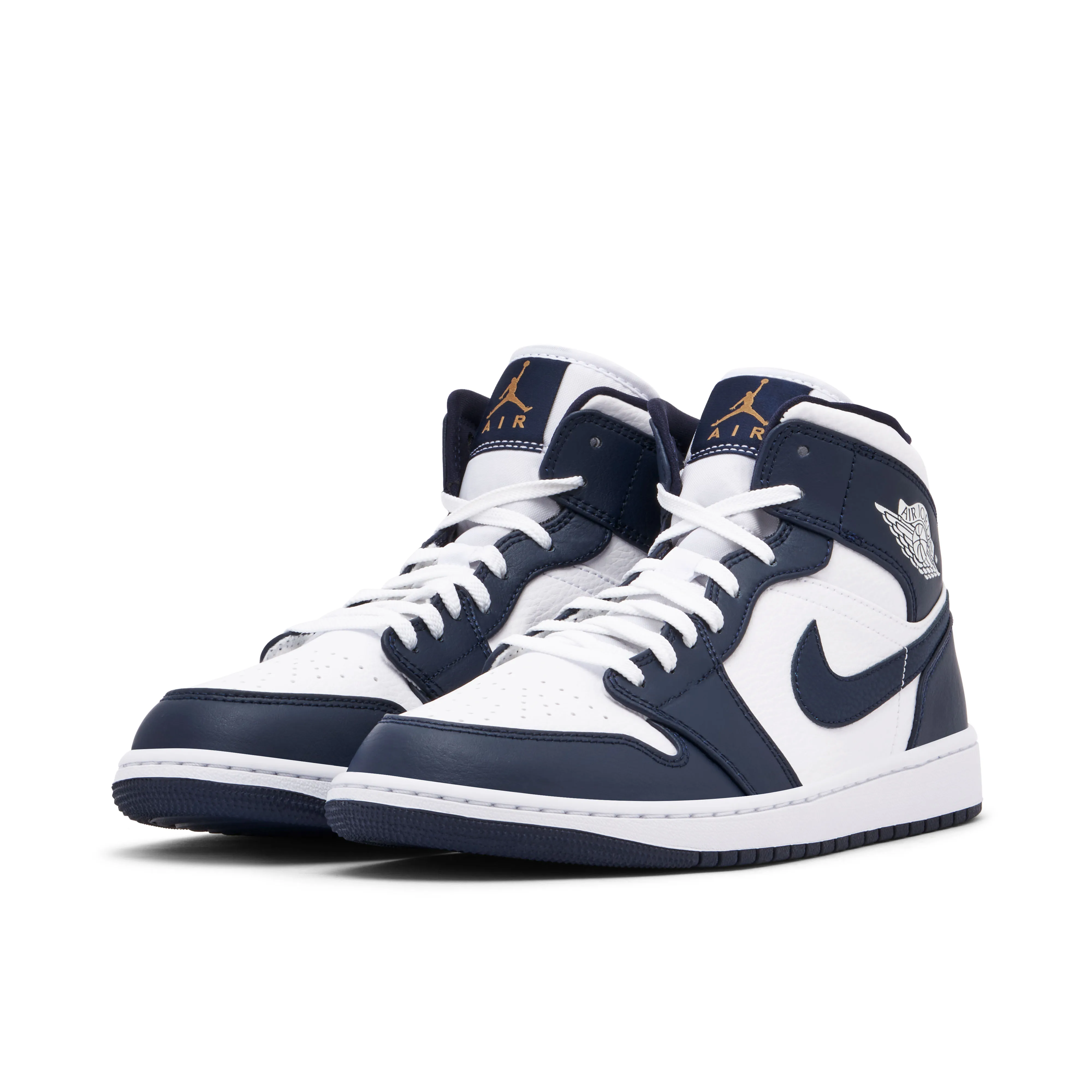 Air Jordan 1 Mid White Metallic Gold Obsidian - image 6