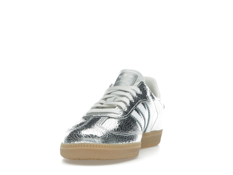 adidas Samba OG Silver Metallic Cracked Leather (Women's) - image 12