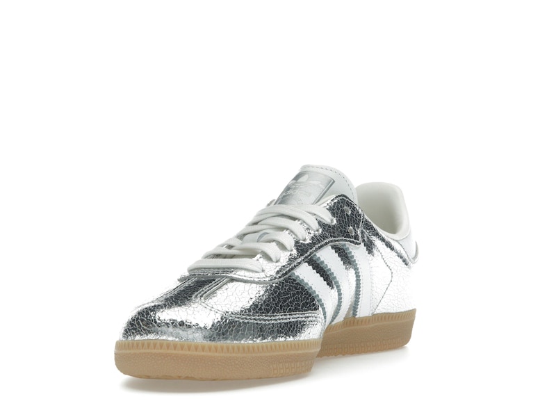 adidas Samba OG Silver Metallic Cracked Leather (Women's) - image 13