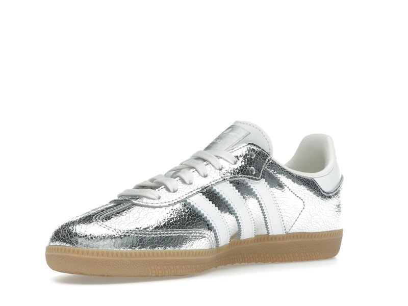 adidas Samba OG Silver Metallic Cracked Leather (Women's) - image 15