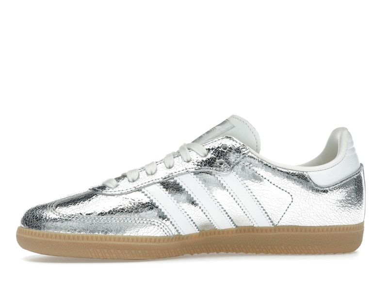 adidas Samba OG Silver Metallic Cracked Leather (Women's) - image 18