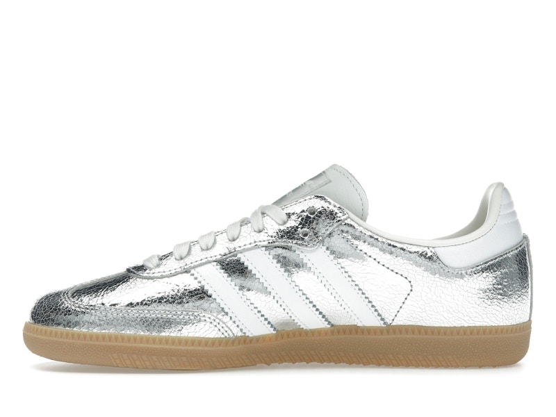 adidas Samba OG Silver Metallic Cracked Leather (Women's) - image 19