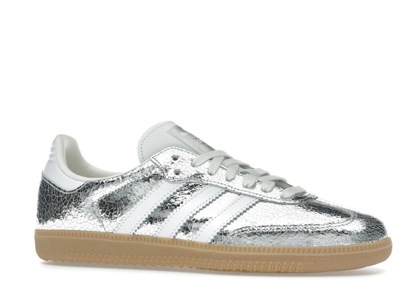 adidas Samba OG Silver Metallic Cracked Leather (Women's) - image 3