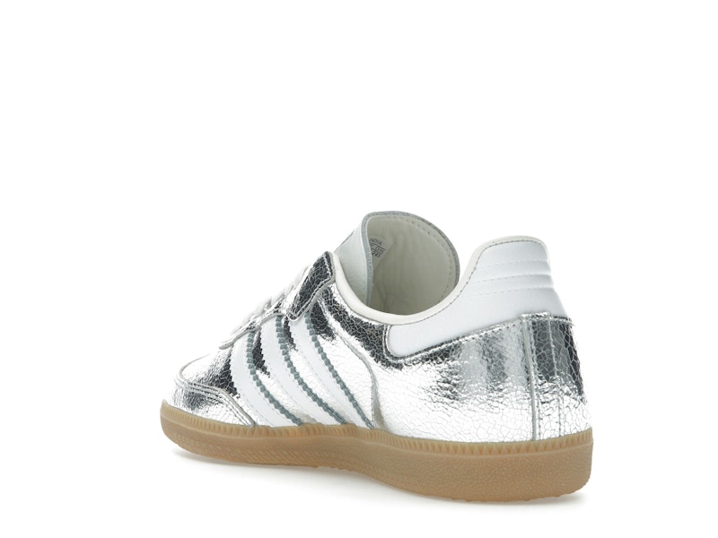 adidas Samba OG Silver Metallic Cracked Leather (Women's) - image 25