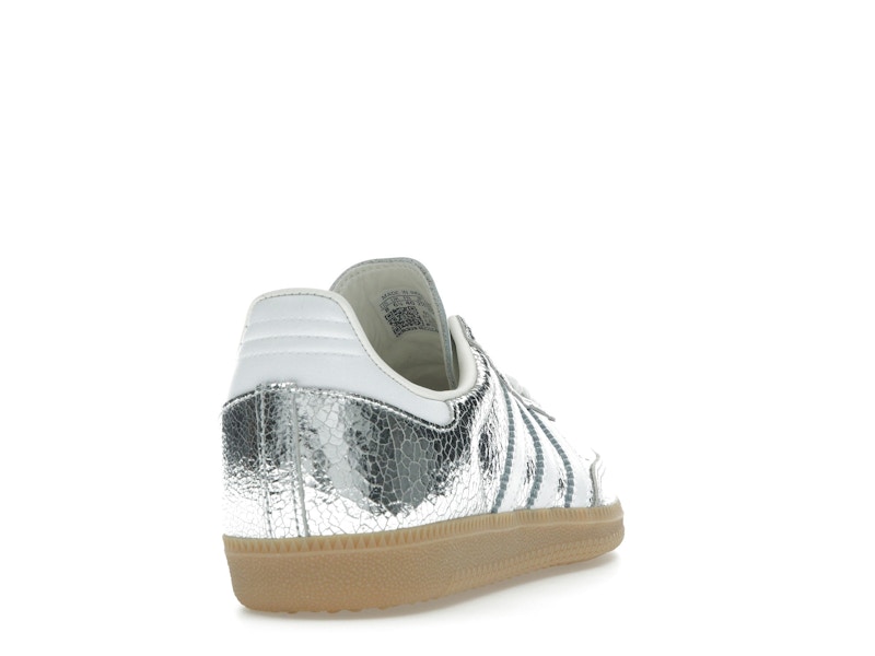 adidas Samba OG Silver Metallic Cracked Leather (Women's) - image 30