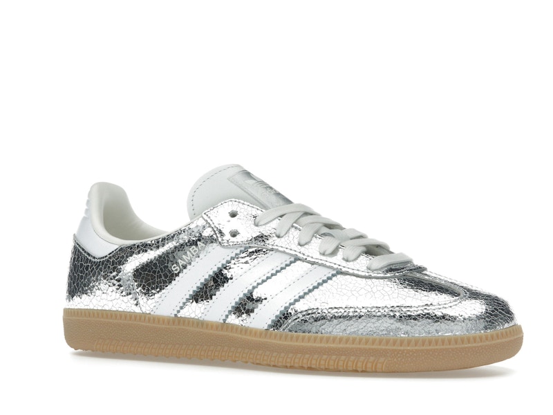 adidas Samba OG Silver Metallic Cracked Leather (Women's) - image 4