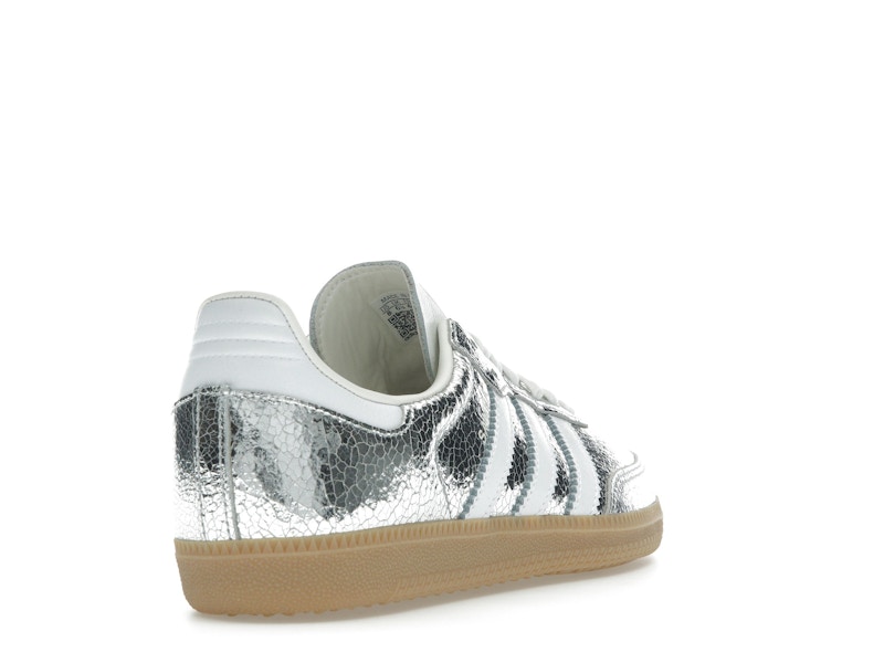 adidas Samba OG Silver Metallic Cracked Leather (Women's) - image 31