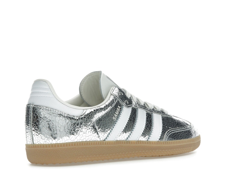 adidas Samba OG Silver Metallic Cracked Leather (Women's) - image 33