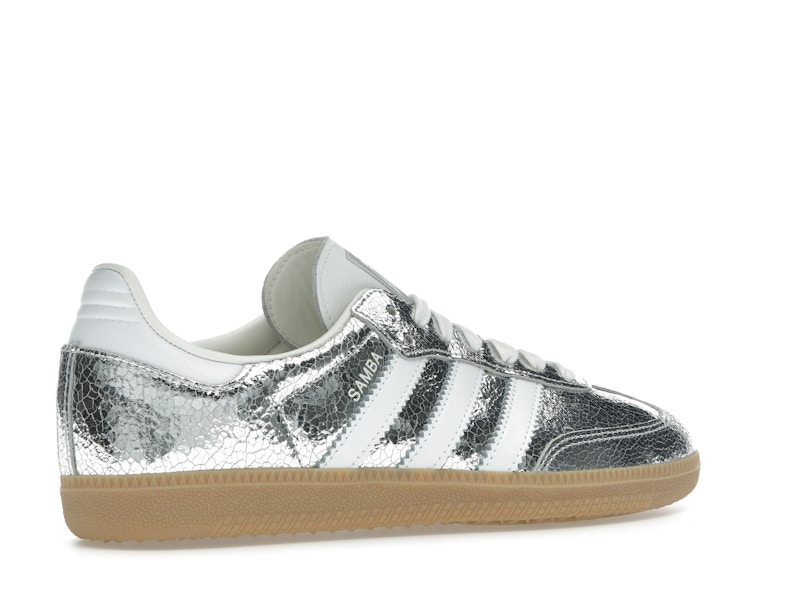 adidas Samba OG Silver Metallic Cracked Leather (Women's) - image 34