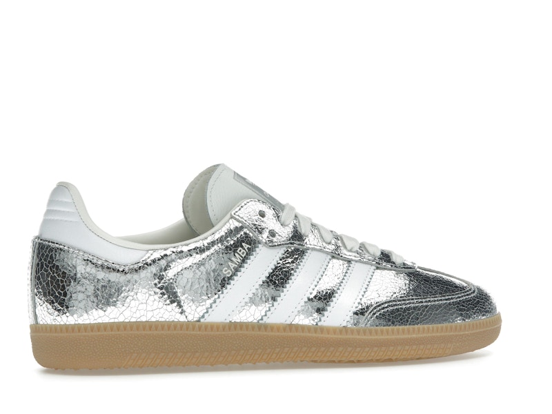adidas Samba OG Silver Metallic Cracked Leather (Women's) - image 35