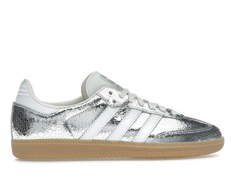 adidas Samba OG Silver Metallic Cracked Leather (Women's) - image 36