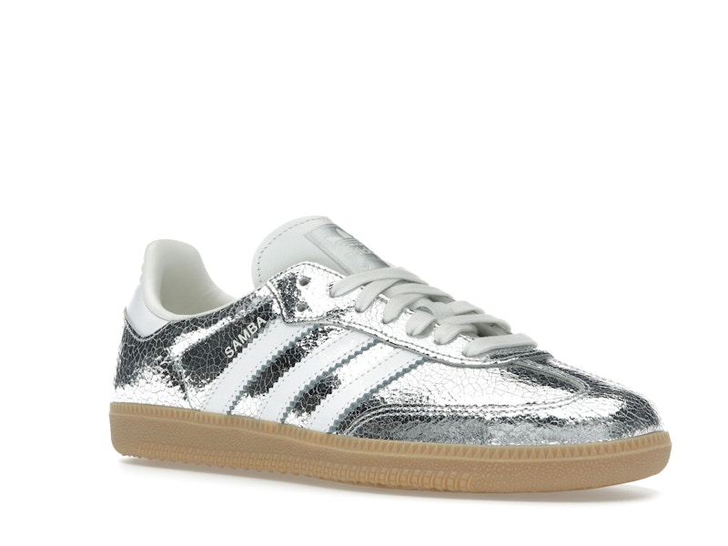 adidas Samba OG Silver Metallic Cracked Leather (Women's) - image 5