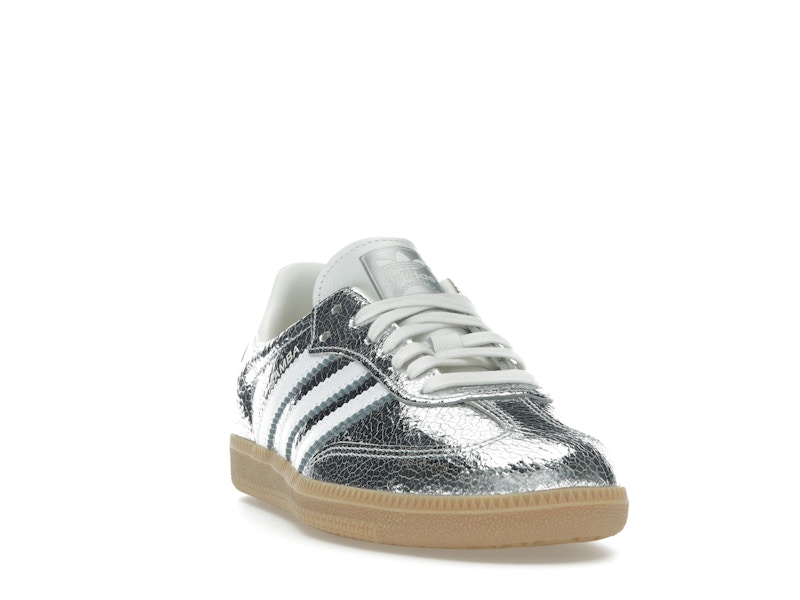 adidas Samba OG Silver Metallic Cracked Leather (Women's) - image 8