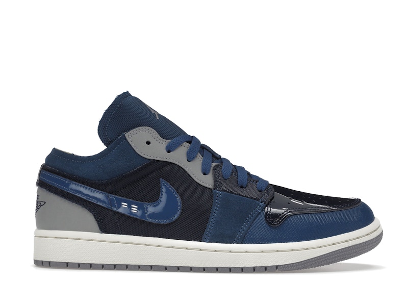 Jordan 1 Low SE Craft Obsidian French Blue Ashen Slate White - image 2
