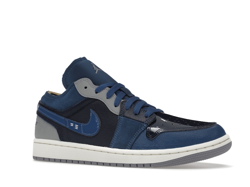Jordan 1 Low SE Craft Obsidian French Blue Ashen Slate White - image 4