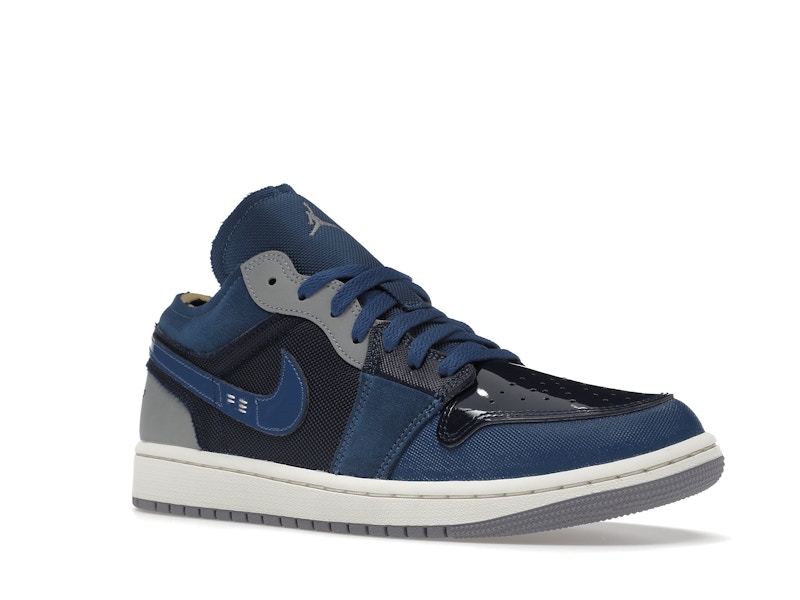 Jordan 1 Low SE Craft Obsidian French Blue Ashen Slate White - image 5