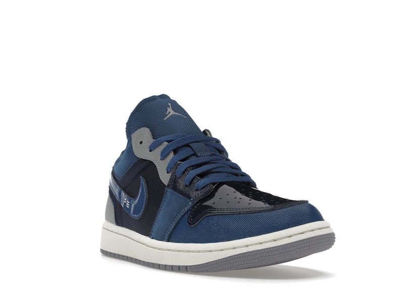 Jordan 1 Low SE Craft Obsidian French Blue Ashen Slate White - image 7