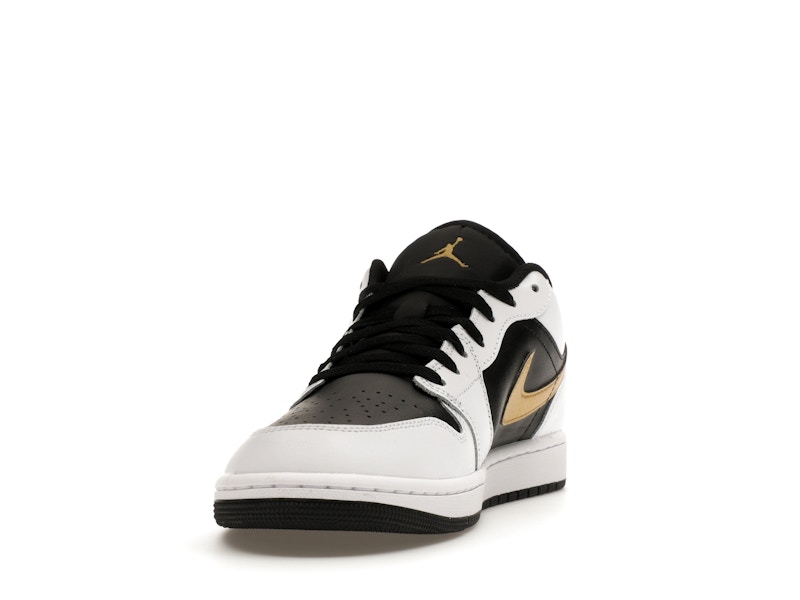 Jordan 1 Low White Black Metallic Gold Swoosh - image 12
