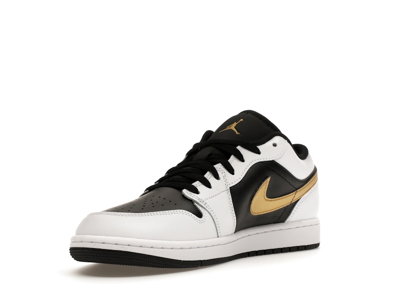 Jordan 1 Low White Black Metallic Gold Swoosh - image 14