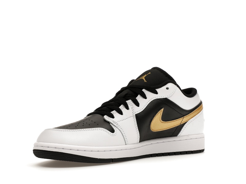 Jordan 1 Low White Black Metallic Gold Swoosh - image 15
