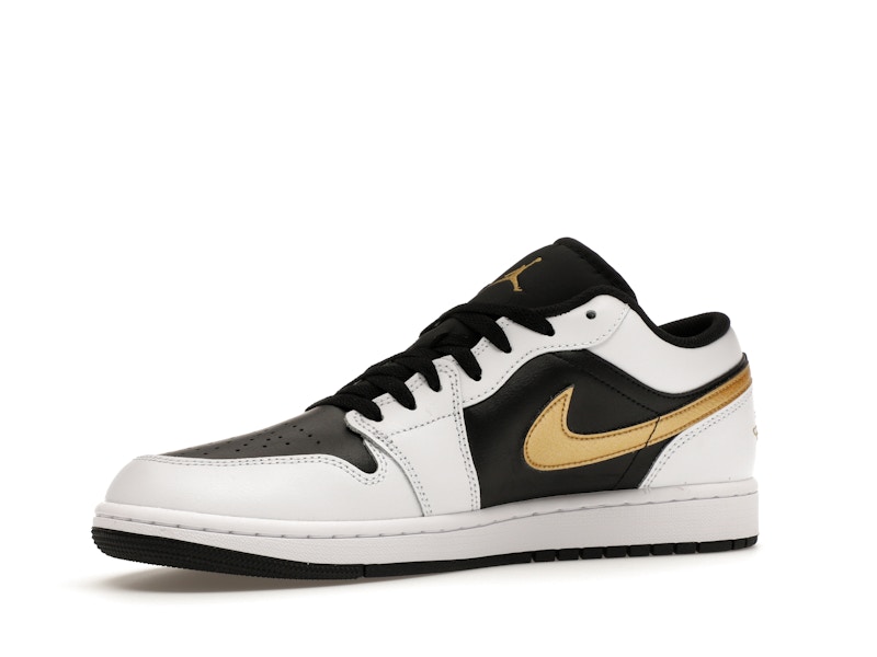 Jordan 1 Low White Black Metallic Gold Swoosh - image 16
