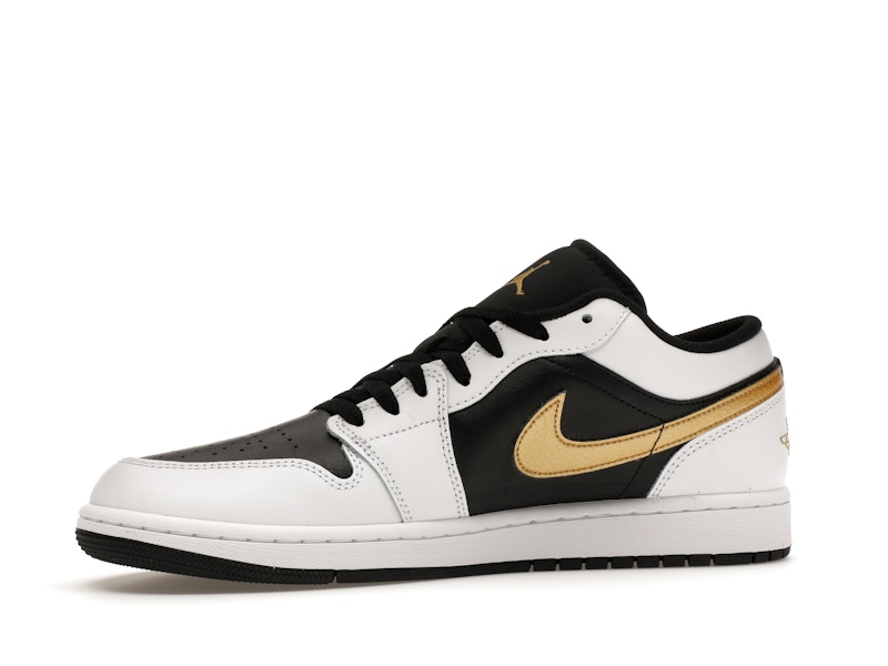 Jordan 1 Low White Black Metallic Gold Swoosh - image 17