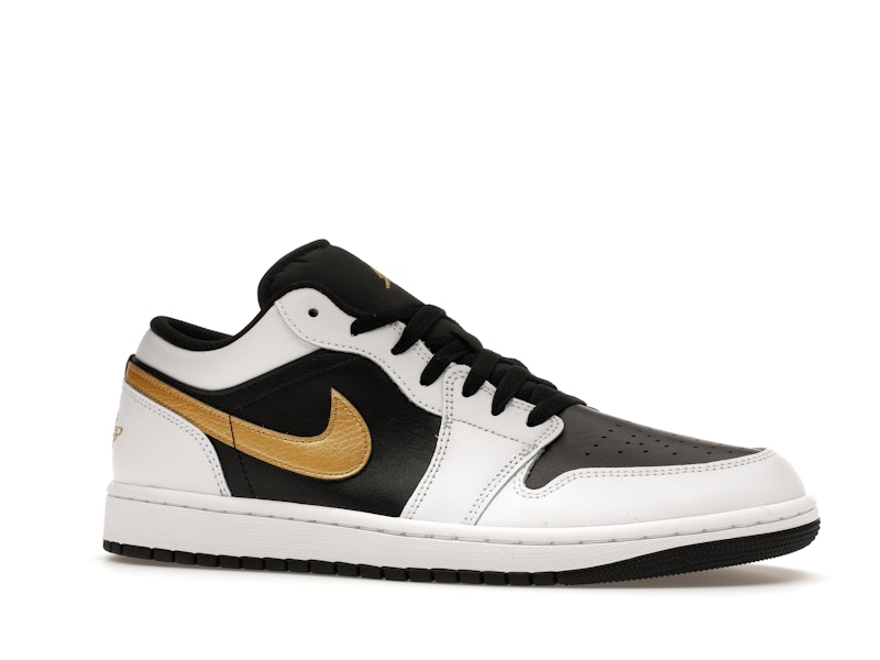Jordan 1 Low White Black Metallic Gold Swoosh - image 3