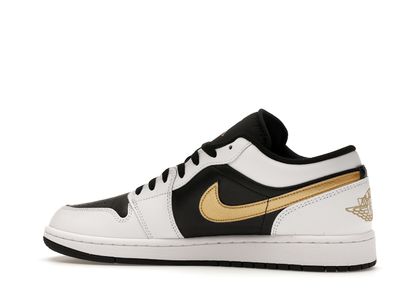 Jordan 1 Low White Black Metallic Gold Swoosh - image 21