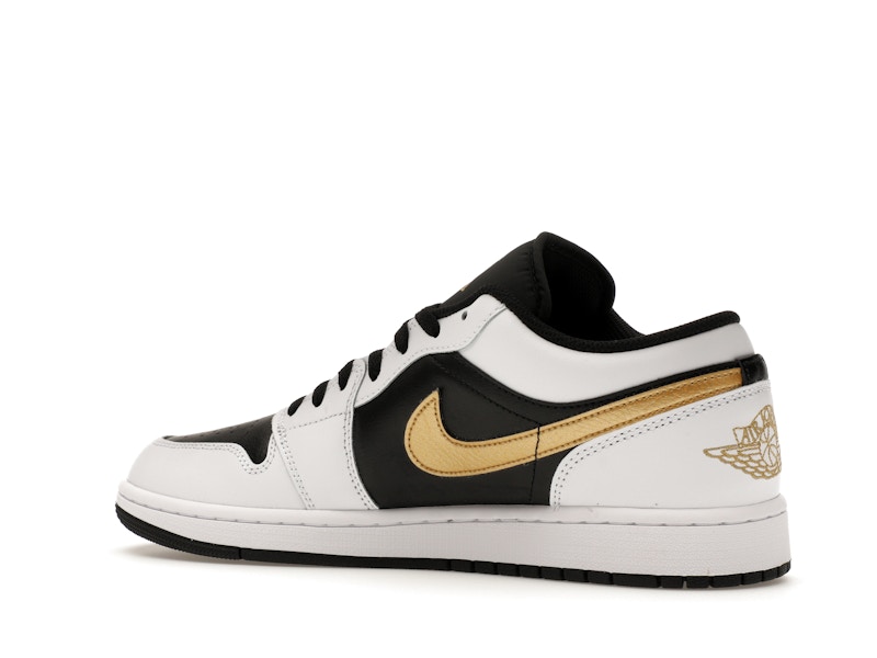 Jordan 1 Low White Black Metallic Gold Swoosh - image 22