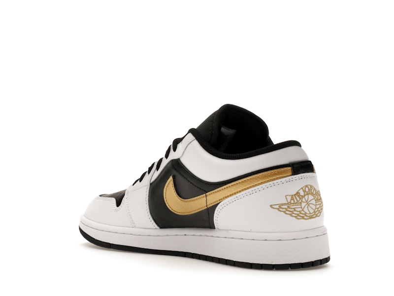 Jordan 1 Low White Black Metallic Gold Swoosh - image 24