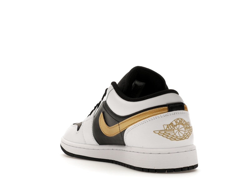 Jordan 1 Low White Black Metallic Gold Swoosh - image 25