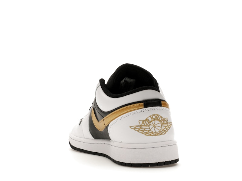 Jordan 1 Low White Black Metallic Gold Swoosh - image 26