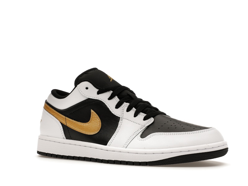 Jordan 1 Low White Black Metallic Gold Swoosh - image 4