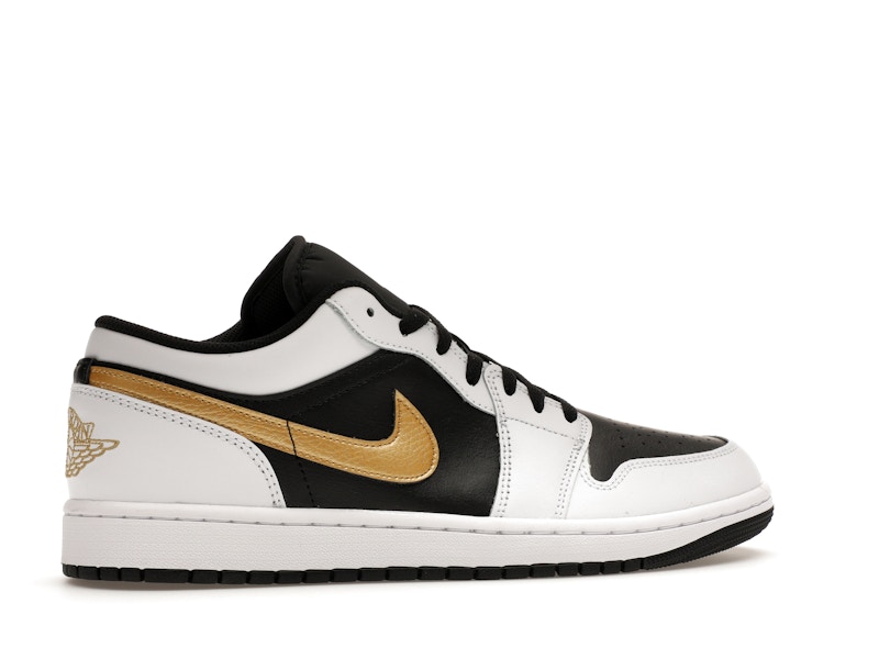 Jordan 1 Low White Black Metallic Gold Swoosh - image 35