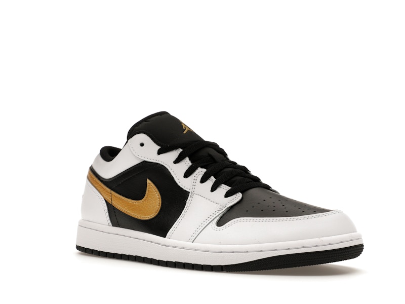 Jordan 1 Low White Black Metallic Gold Swoosh - image 5