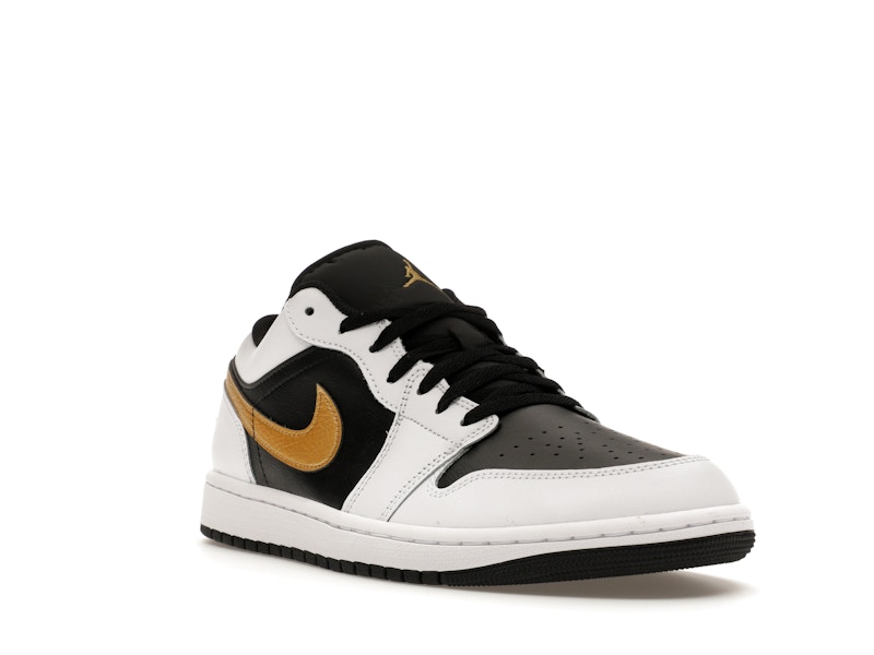 Jordan 1 Low White Black Metallic Gold Swoosh - image 6