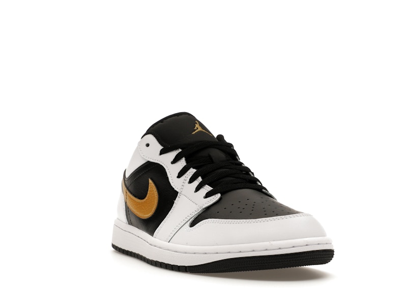 Jordan 1 Low White Black Metallic Gold Swoosh - image 7