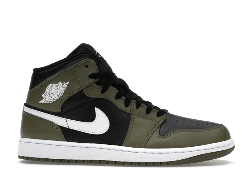 Jordan 1 Mid Black White Olive - image 2