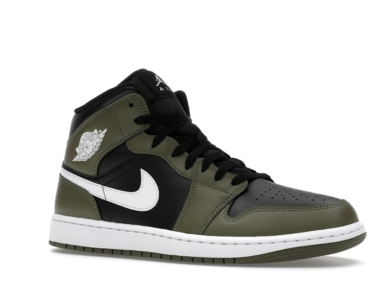 Jordan 1 Mid Black White Olive - image 4