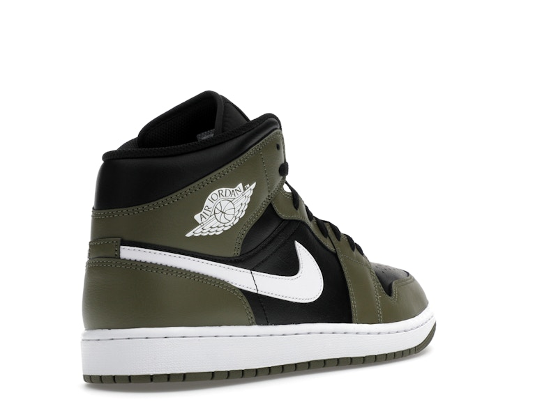 Jordan 1 Mid Black White Olive - image 32