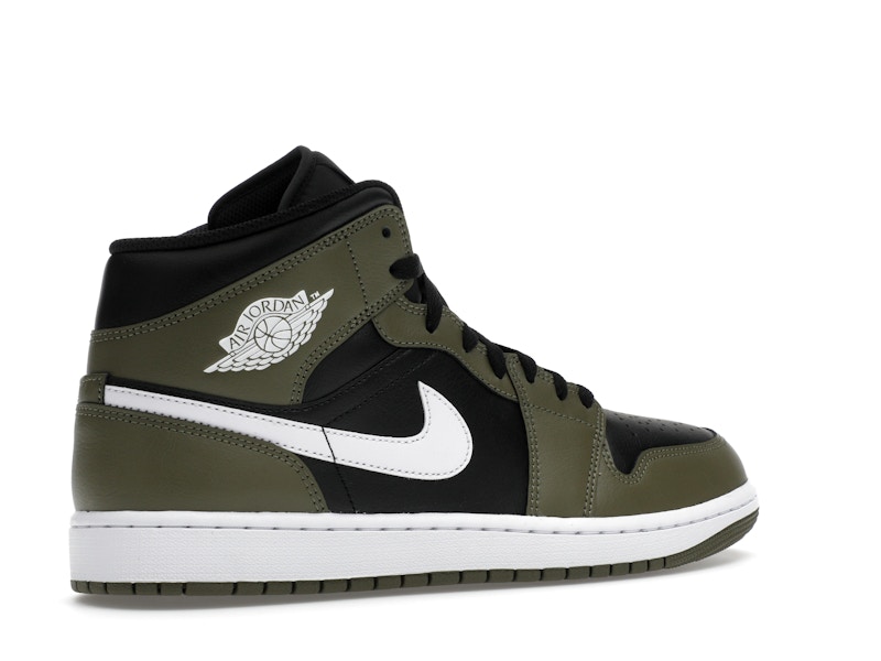 Jordan 1 Mid Black White Olive - image 34