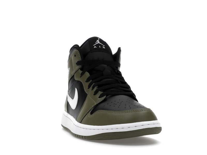 Jordan 1 Mid Black White Olive - image 8
