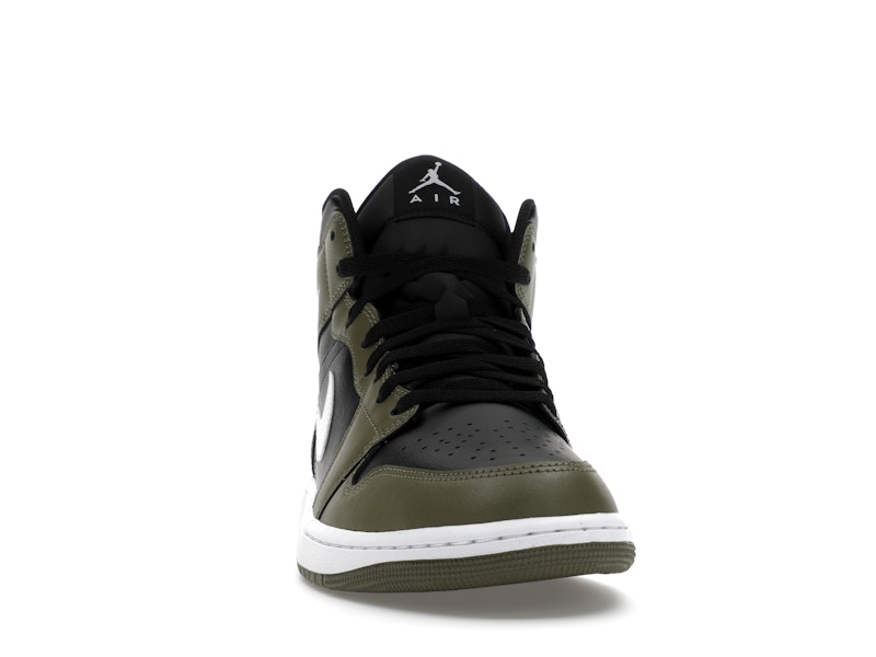 Jordan 1 Mid Black White Olive - image 9